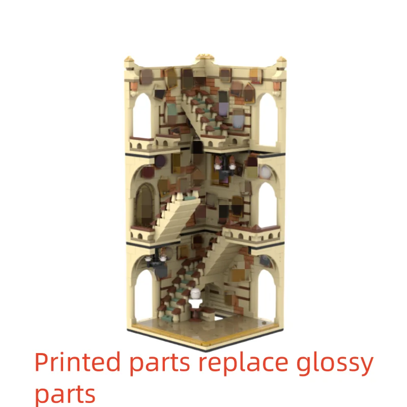 809PCS MOC Movie Series Staircase Building Module Assembly Technology Building Blocks Toy Models Children's Gifts