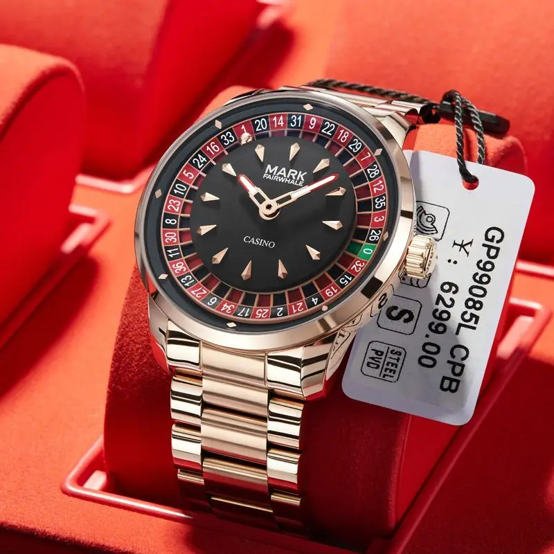 

Mark Fairwhale 5031, новые лучшие брендовые мужские часы, кварцевые наручные часы, вращающийся циферблат, автоматические часы с бриллиантами, светящиеся часы для мужчин