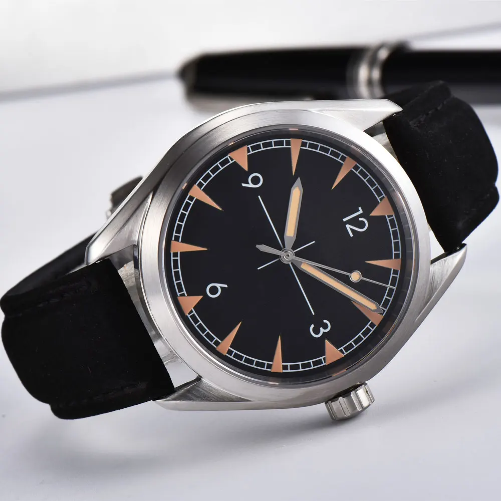 Orologio meccanico automatico con logo personalizzato da 41 mm NH35 Miyota Orologio automatico dal design sportivo con cassa spazzolata Orologio in vetro zaffiro