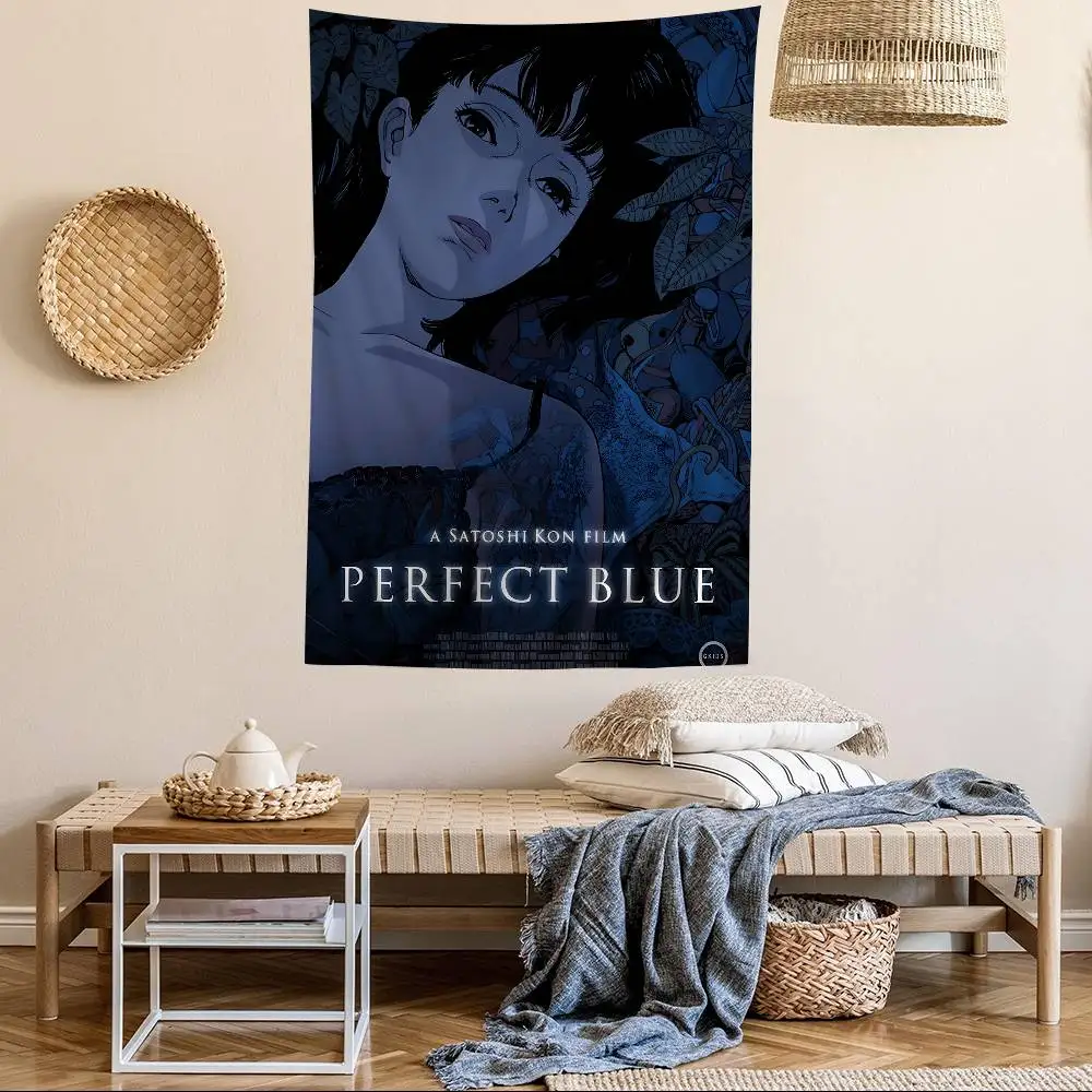 Classic P-Perfect B-Blue Anime Chart Tapestry for Living Room Home Dorm Decor Art Home Decor