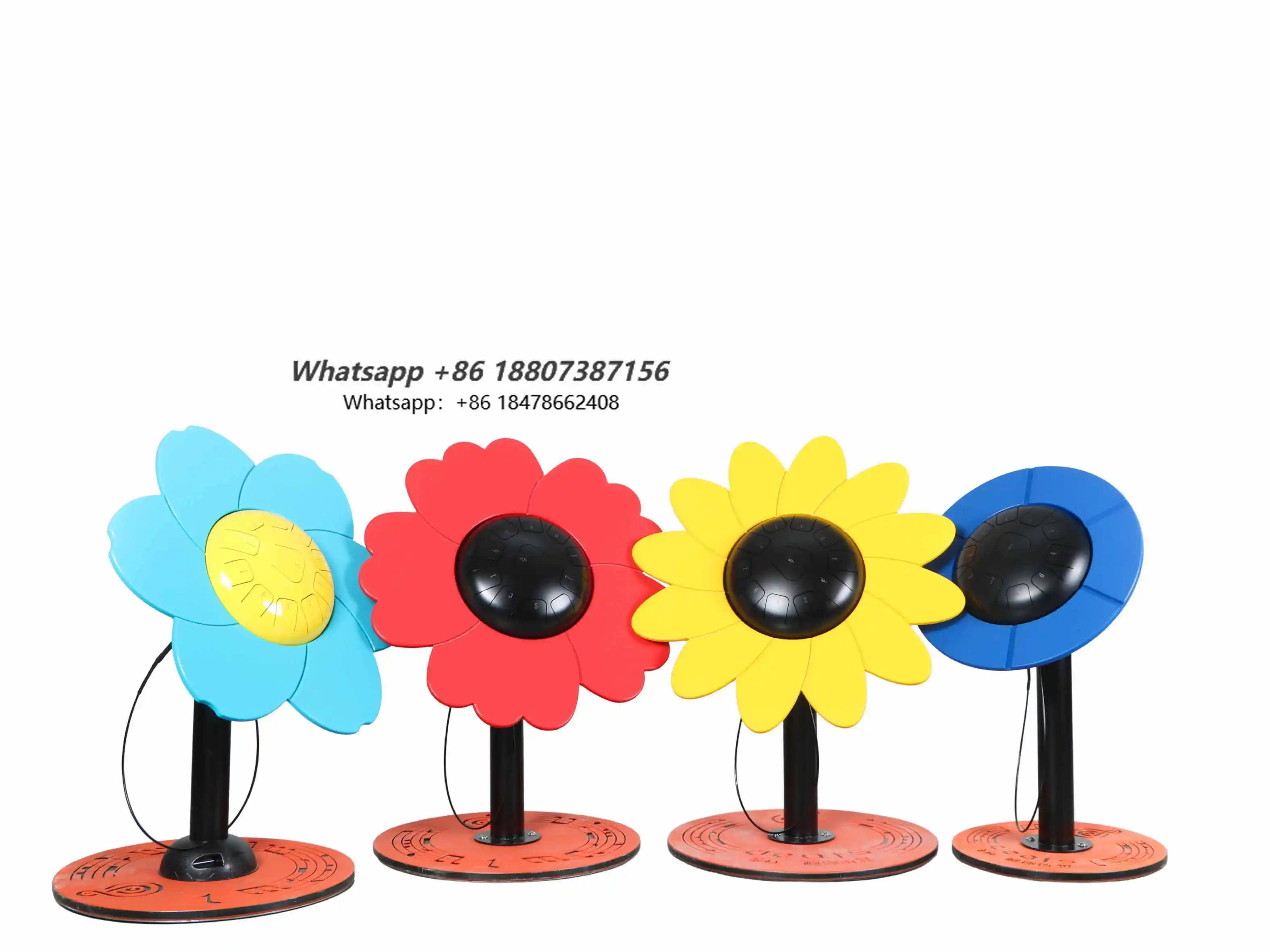 

4 Types Percussion Petal Outdoor Metal Flower Drums for Playground Equipment