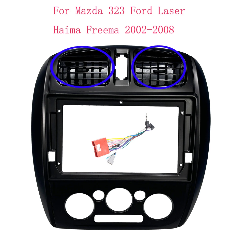 9 Inch Car Frame Fascia Adapter Android Radio Audio Dash Fitting Panel Kit For Mazda 323 Ford Laser Haima Freema 2002-2008