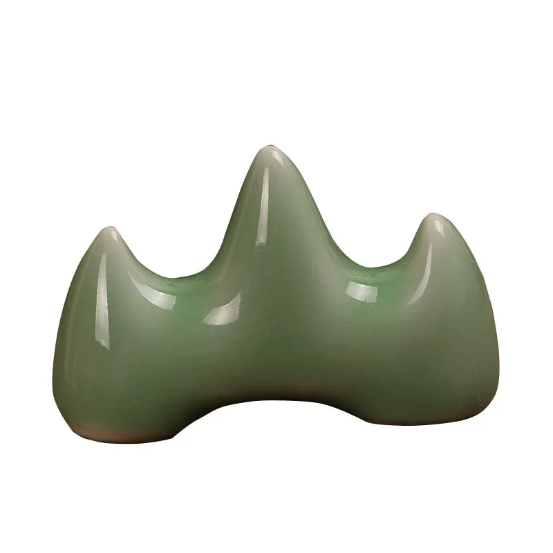 4pcs Pen Holder Celadon Brush Rest Pen Hill Ceramic Brush Holder Chinese Calligraphy Painting Supplies Stationery Desk Ornament