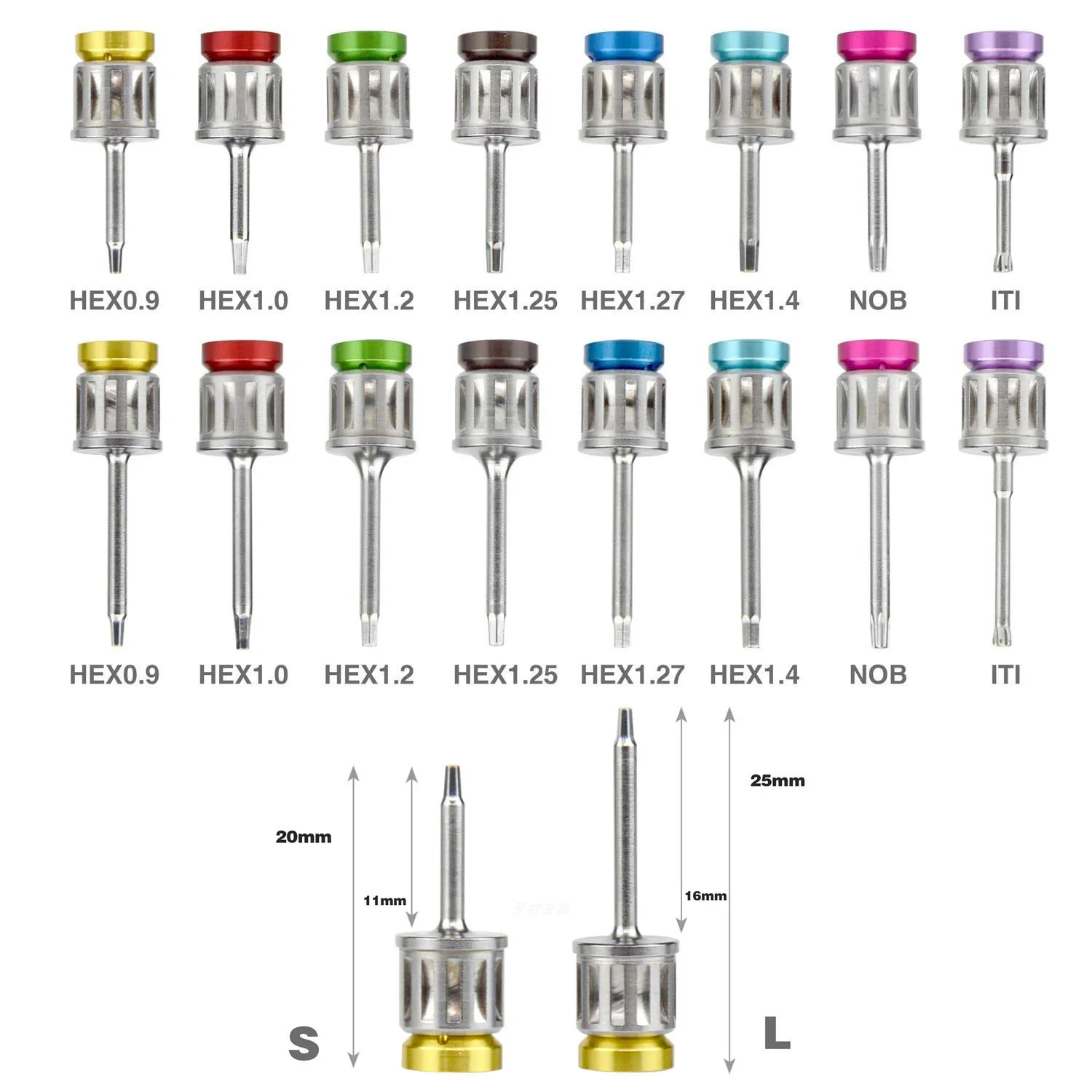 HEX NOB ITI Tips for Dental Universal Implant Torque Ratchet Screwdrivers Wrench Restoration Tool Prosthetic Kit 10-70NCM