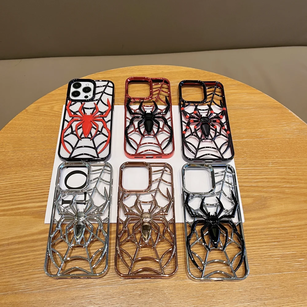 Lustige 3D-Hohlspinnen-Hülle für iPhone 14, 15, 16 Plus, weiche TPU-Beschichtung, Wärmestrahlungsabdeckung für iPhone 13, 12, 14, 15, 16, 17 Pro Max – Detail 8