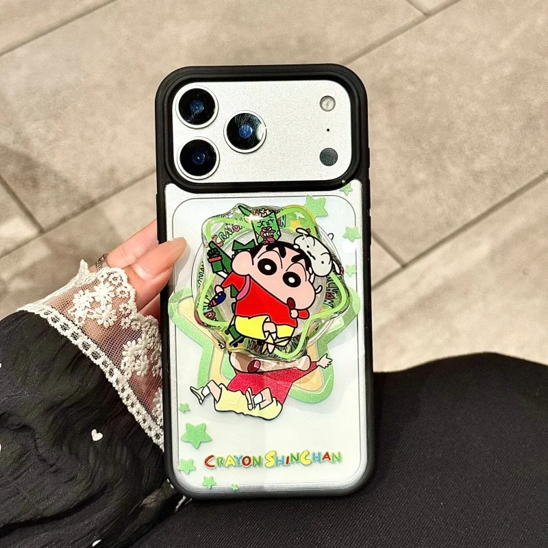 

Cartoon Cute sleep Crayon Shin-chan Star Magsafe Wireless Charge Case For iPhone 12 13 14 15 16 17 Pro Max anime Magnetic Holder