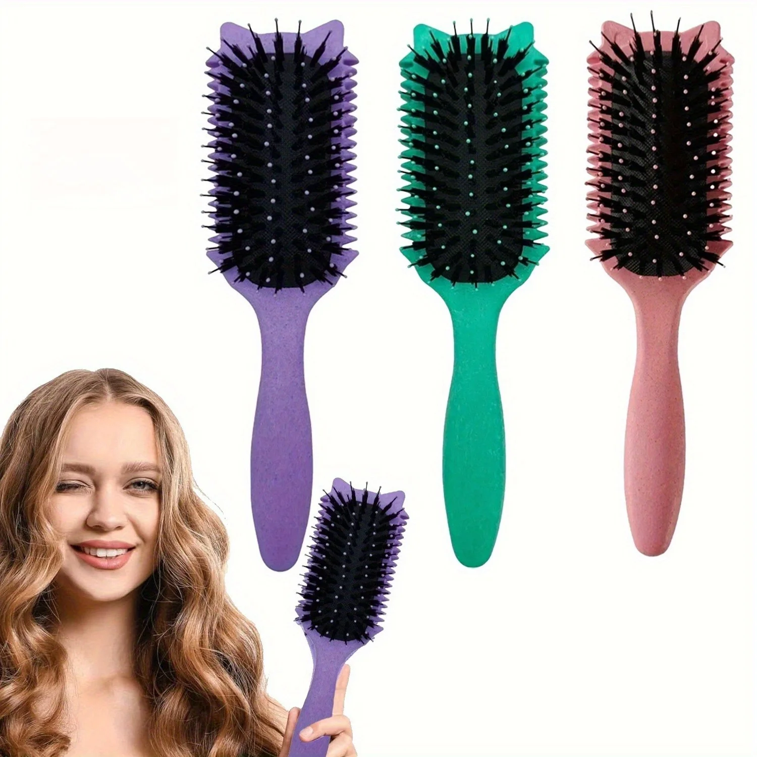 

1 шт., веселая щетка для завивки и укладки волос с кошачьей головой, щетка для массажа кожи головы, расческа для парикмахерской - инструмент для ухода за волосами