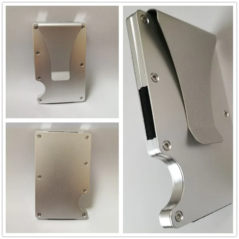 Tarjetero delgado de aluminio para hombre, Mini billetera con protección antirrobo RFID, Clip de Metal para tarjetas de identificación, nuevo