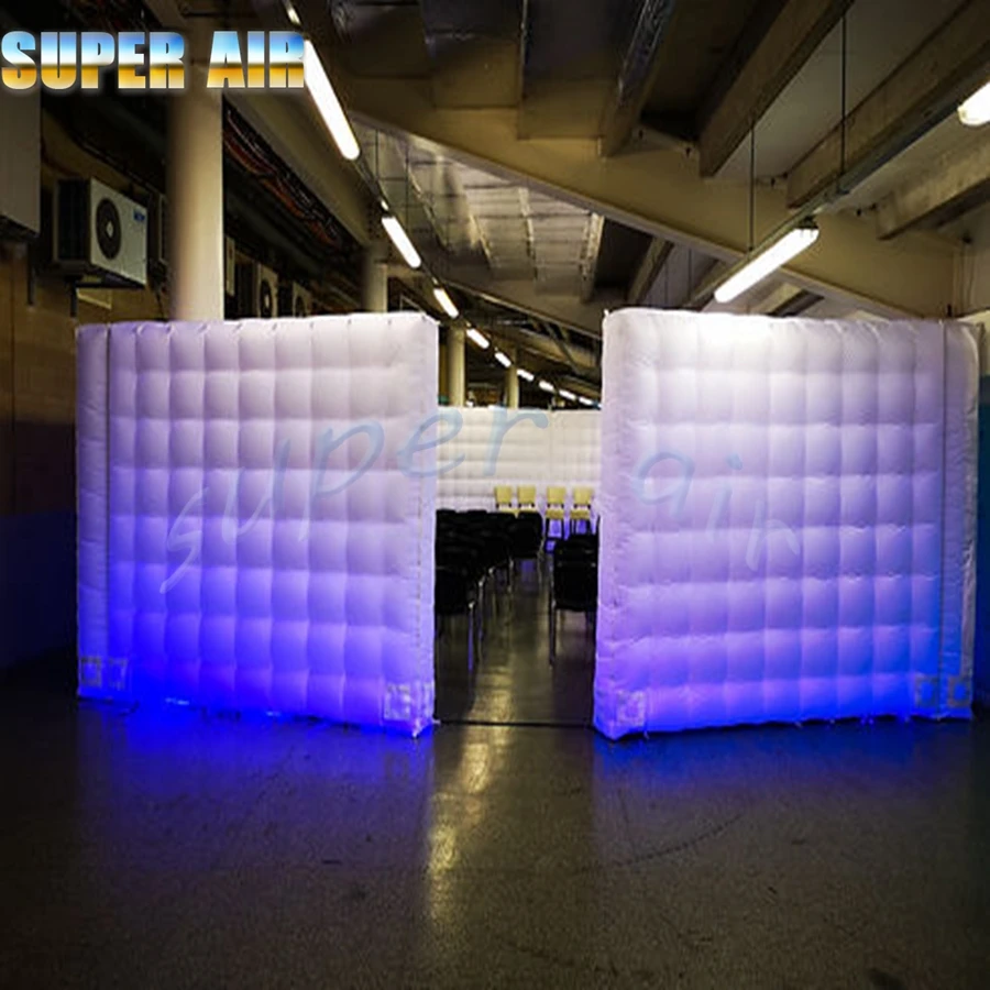 multiple design inflatable curve wall inflatable photo booth wall with colorful led for show