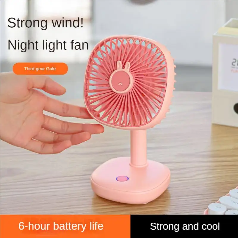 

Desktop Pocket Fans With Atmosphere Lights Portable Office Electric Fan Air Conditioning Portable Mini Fan Usb Charging Safety