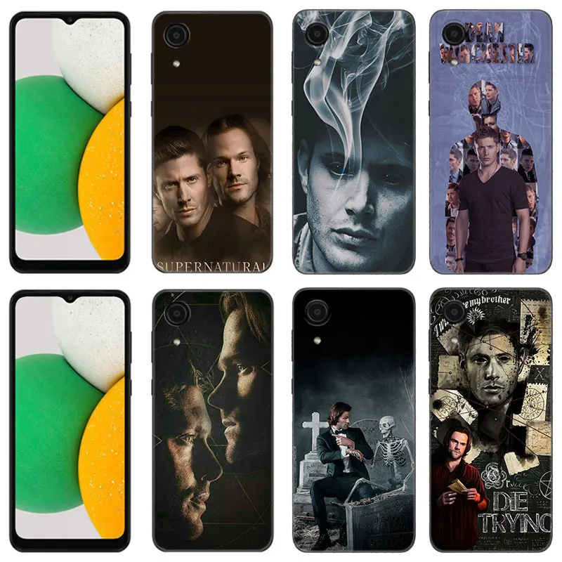 Supernatural Black Silicone Phone Case For Samsung Galaxy A01 A03 Core A04 E A02 A05 A10 A20 A21 A30 A50 S A6 A8 Plus A7 2018