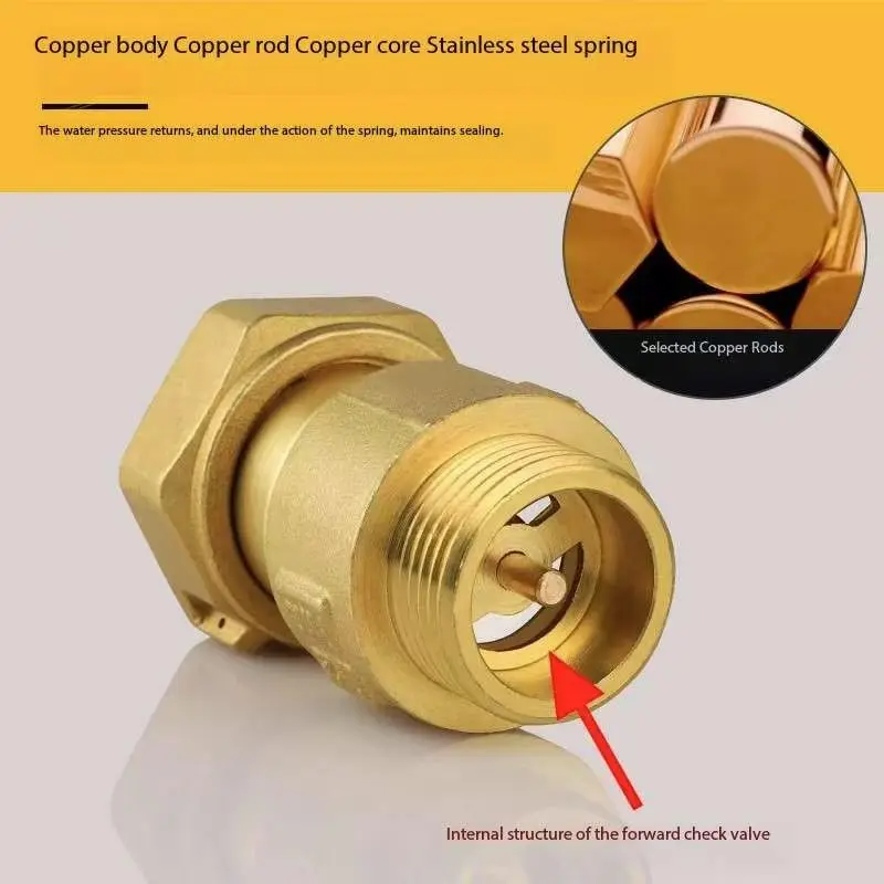 Startseite Wasserzähler Rückschlagventil Vertikaler Haushalt Anti-Rückfluss 1/2" 3/4" 1" Messing Horizontales Rückschlagventil Federrückschlag