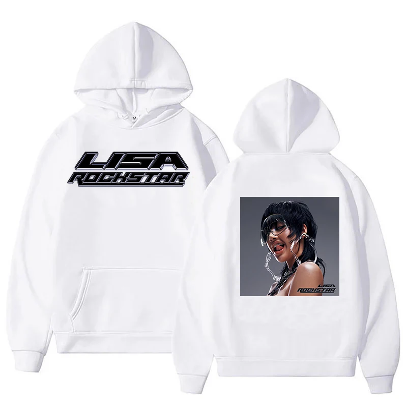 Lisa Rockstar Hoodie 2024 New Song Men Hoodies Harajuku Aesthetic Clothes Unisex Streetwear Fleece Pullover Sweatshirt Vintage