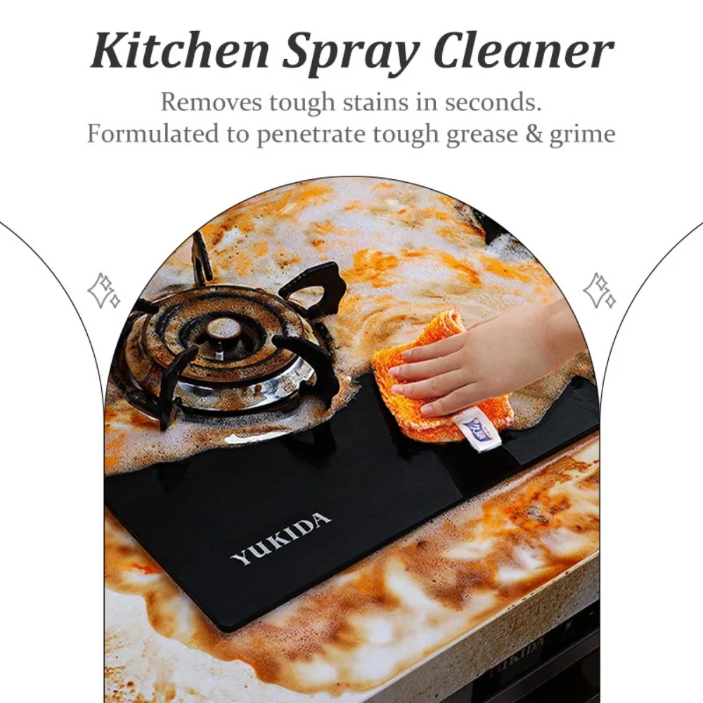 Heavy Oil Cleaner Powerful Kitchen Oil Stain Degreaser Oil Stains Remover Cleaning Grills Ovens Home Cooktop Cleaning Spray