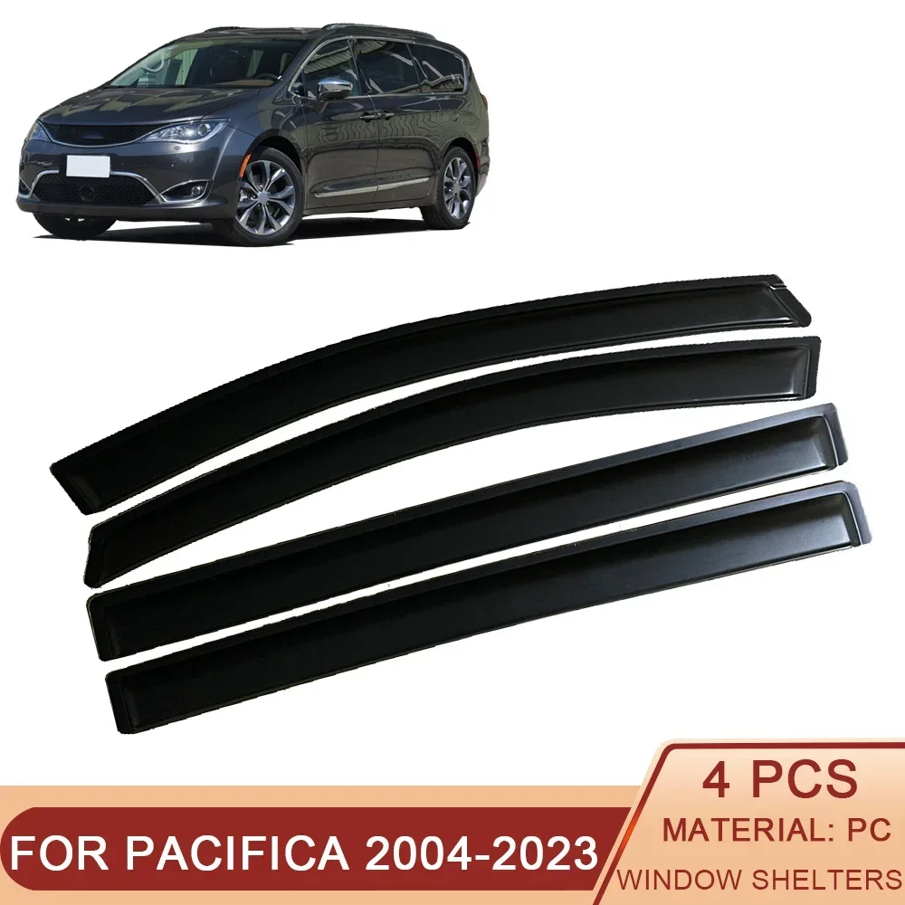 

For Chrysler Pacifica 2004 2005 2006 2007 2008 2009 2017-2023 Auto Black Tinted Car Side Window Visor Guard Vent Awnings Shelter