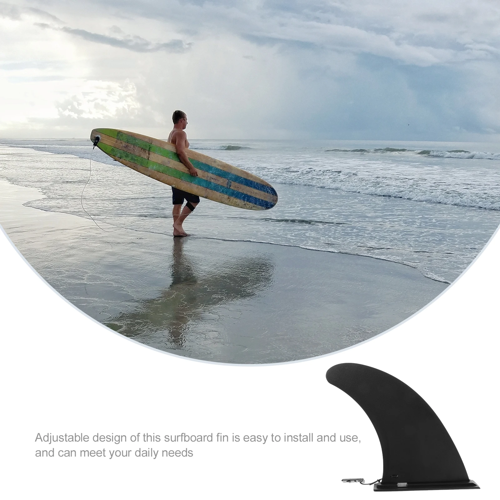 

2 Pcs Sliding Large Fins for Surfboard Paddleboard 9 Inch Durable Plastic Material Tracking Stability Water Separator