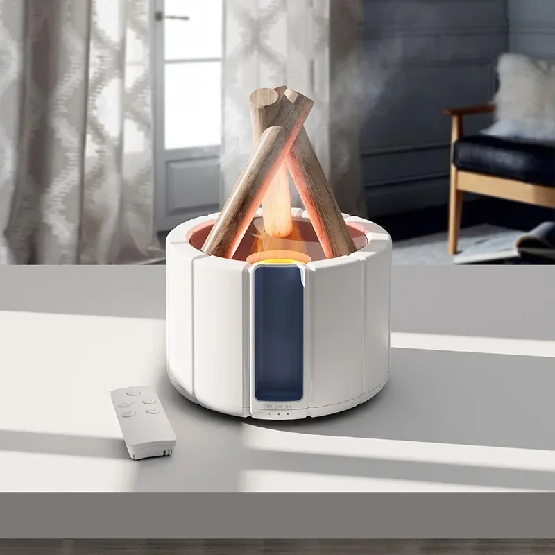 H9 Air Humidifier Aroma Diffuser Remote Control USB Ultrasonic Bonfire Flame Light Home Essential Oil Fragrance Perfume Machine