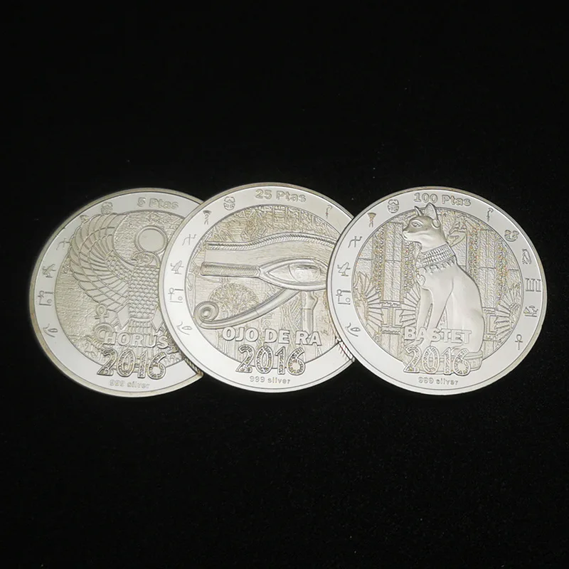 Pièce animale porte-bonheur mythologie arabe chat cadeau soleil dieu pièce commémorative médaille commémorative pièce d'argent artisanat objets de collection