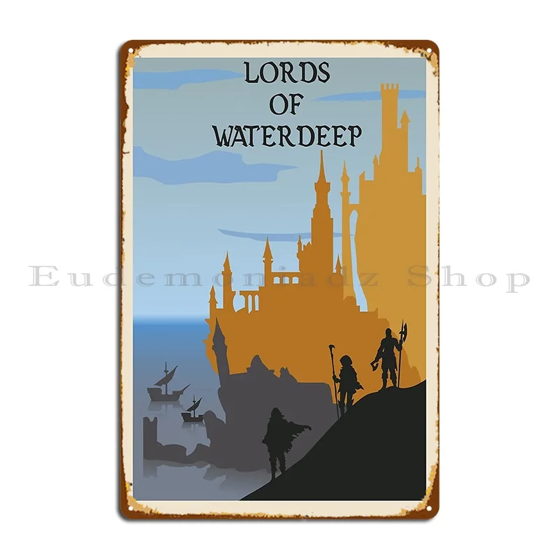 Lords of Water deep Brettspiele minimalist ische Reise Metall Plakette Garage klassische Designs Garage Dekoration Wand Höhle Zinn Zeichen Poster