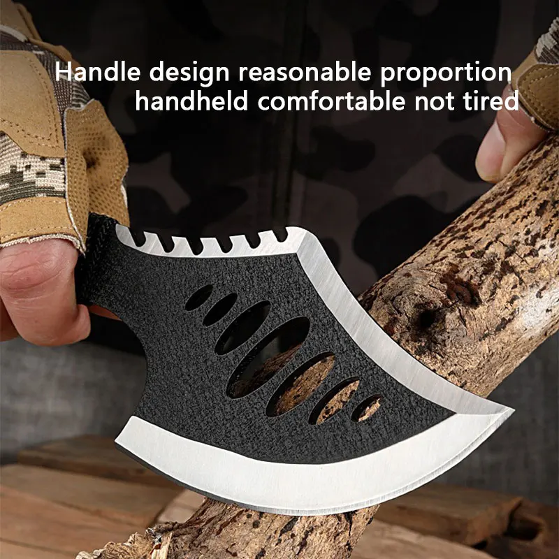 Outdoor Multi-Purpose Woodworking Axe Camping High Carbon Steel Waist Axe Wood Splitting Tactical Axe Survival Killing Logging A