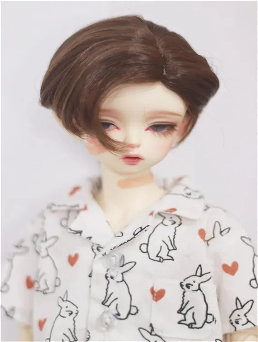 BJD doll hair simulation for 1/3 1/4 1/6  of tertiary side parting love beans rose short hair easy to be versatile with multiple