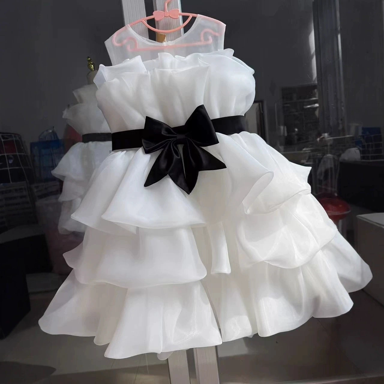 

Белое платье для девочек на свадьбу, многослойное тюлевое платье-тортик для крещения, детское платье принцессы для дня рождения, праздничное вечернее платье на Ид