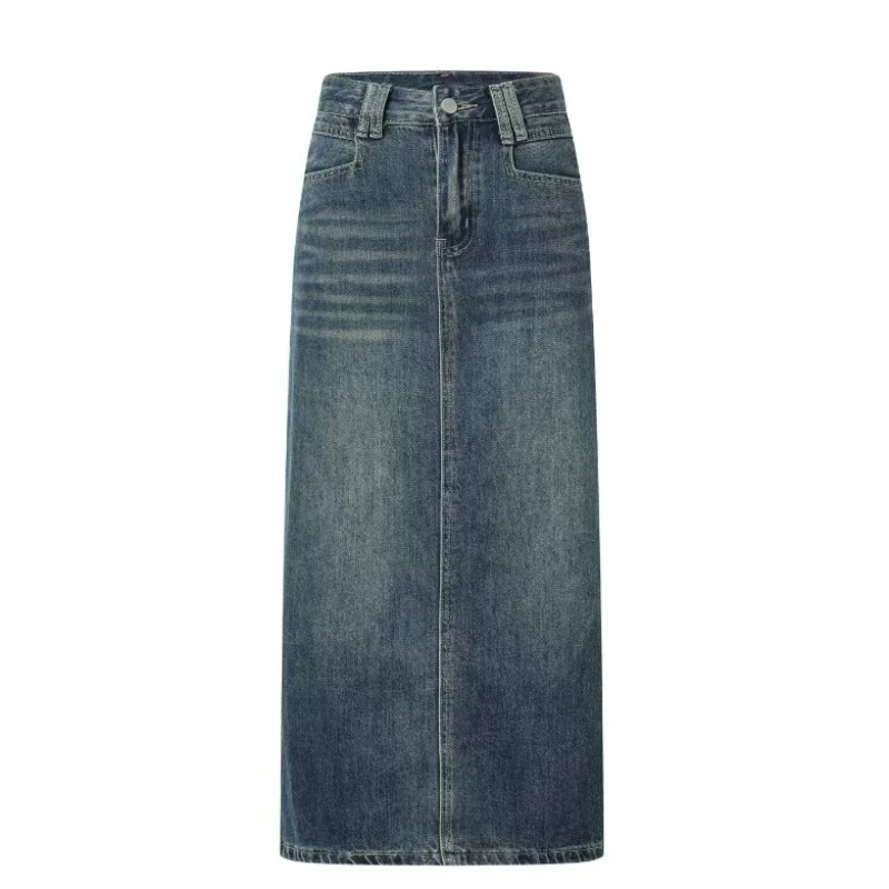 

Vintage A Line Jean Skirt Fashion New Women'S Denim Long Skirts Women Y2K Aesthetic Fairycore Midi Skirt Harajuku Casual Korean