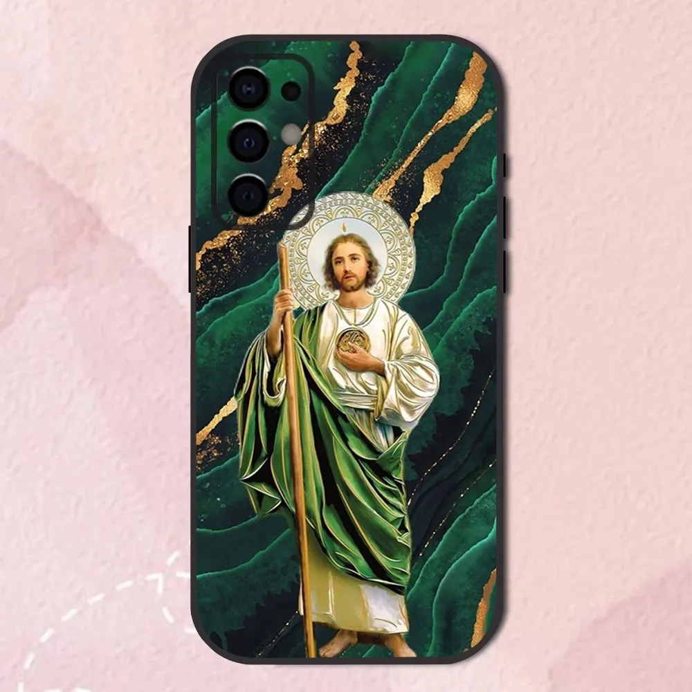 San Judas Tadeo ART Phone Case For Samsung S24,S21,S22,S23,S30,Ultra,S20,Plus,Fe,Lite,Note,10,9,5G Black Soft Shell