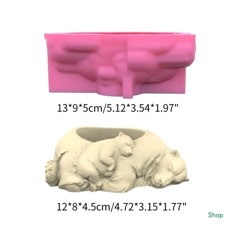 Dropship Stampo per fioriera a forma animale addormentato Stampi per vasi da fiori Stampo in cemento in silicone