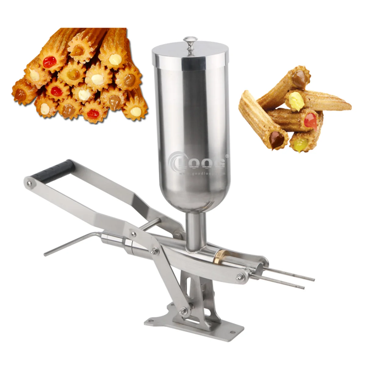 

【2026】Hot Sale Commercial Spanish Donuts Churros Filler 304 Stainless Steel 5L Manual Churros Filling Machine With 3 Nozzles