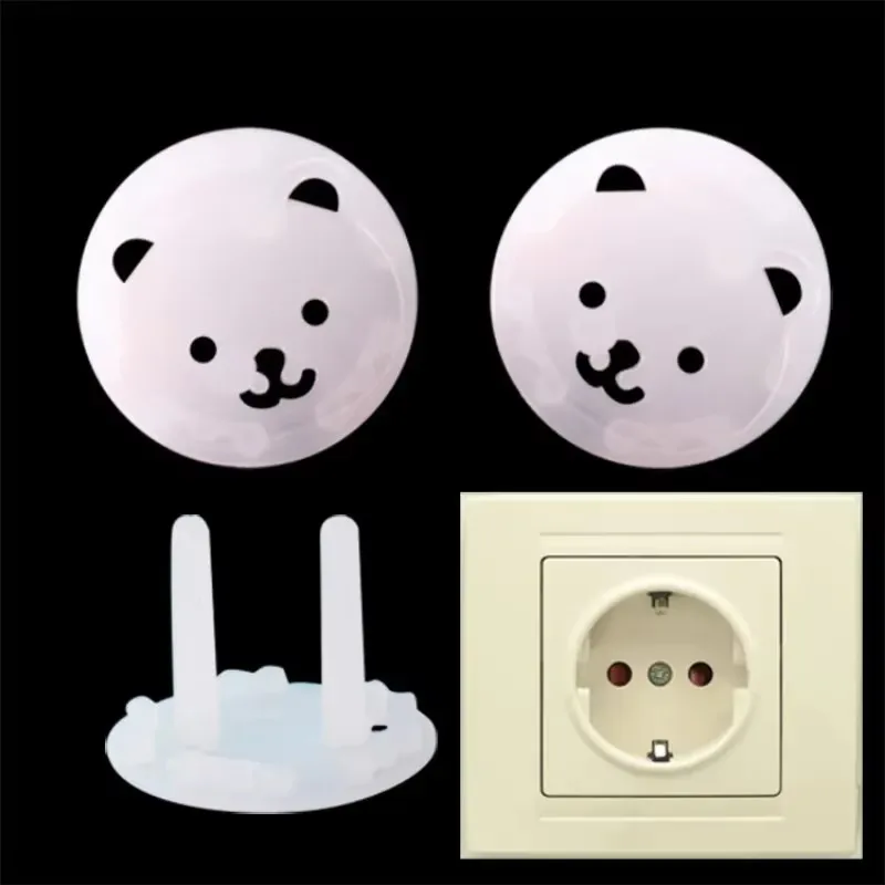 1/510pcs Bear  Power Socket Electrical Outlet Baby Kids Child Safety Guard Protection Anti Electric Shock Plugs Protector Cover