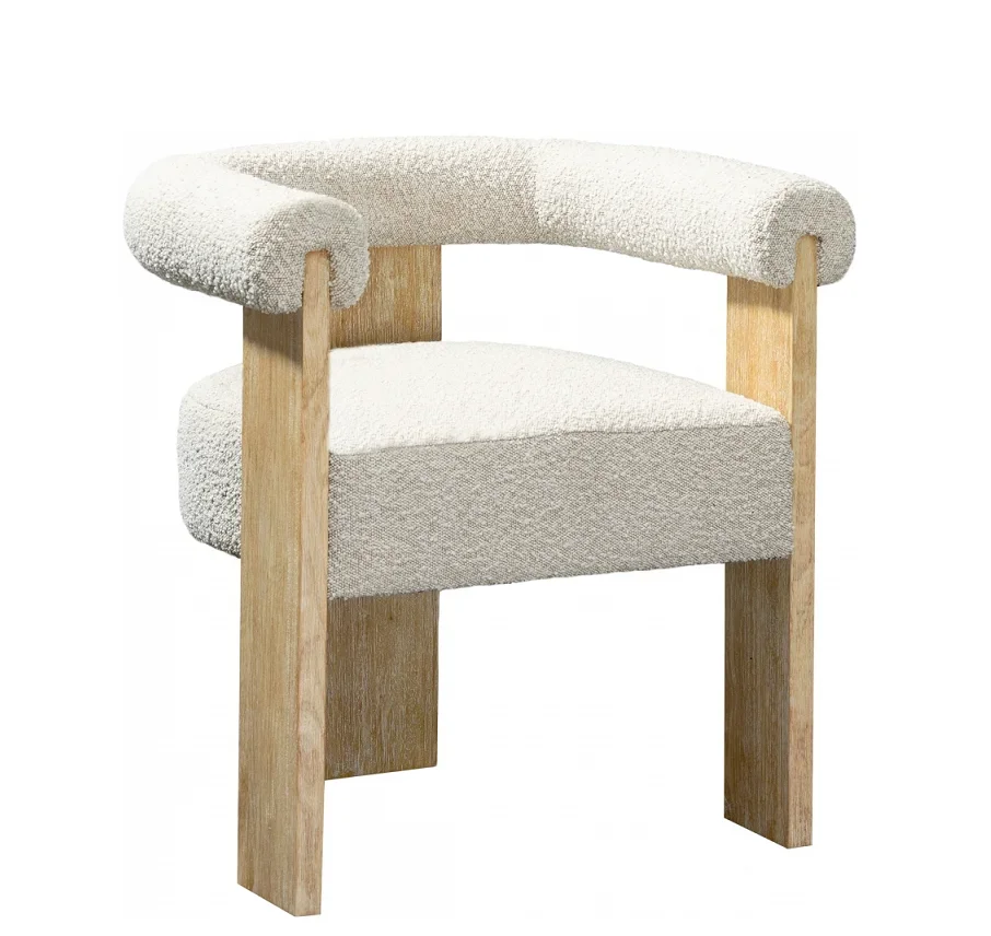 z High Quality Modern Restaurant Chair Wooden Dining Chair Faux Fur Lounge Chair for Home Hotel Restaurant