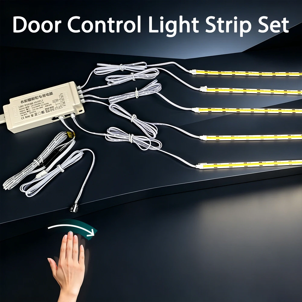 110V/220V Power Adapter Switch Curtain Wall Panel 12V LED Light Strip PCB COB Kit Hand Wave Dimmer for Cabinet TV Backlight Deco