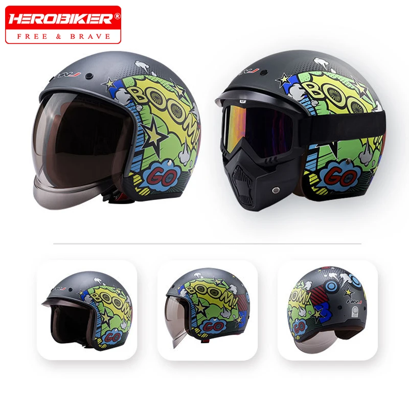

Motorcycle Open Face Helmet Fashion Semi-open Motorcycle 3/4 Helmet For Men and Women Capacete De Moto Motorcycles Accessories