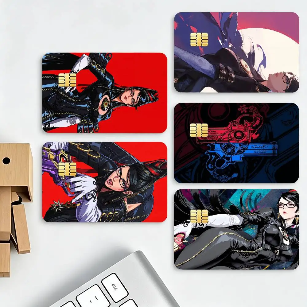 Game B-Bayonetta  HD Waterproof Credit Card Stickers Silicone Decals For Chip Game Cards Gift