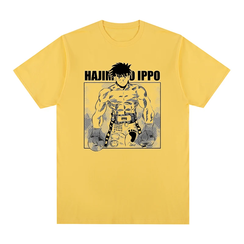 Hajime No Ippo Vintage Cotton Tee Anime Makunouchi Summer Fashion Anime T Shirts Harajuku Streetwear Short Sleeve Unisex Tops