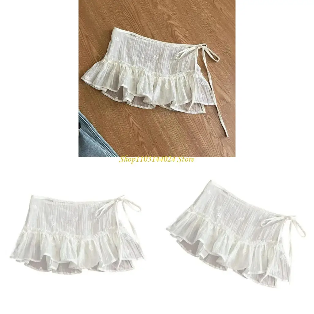 

N5ke ruffle кружевная местность подделка мини -юбки Tealback Rilling Extender Рубашка нижняя развертка