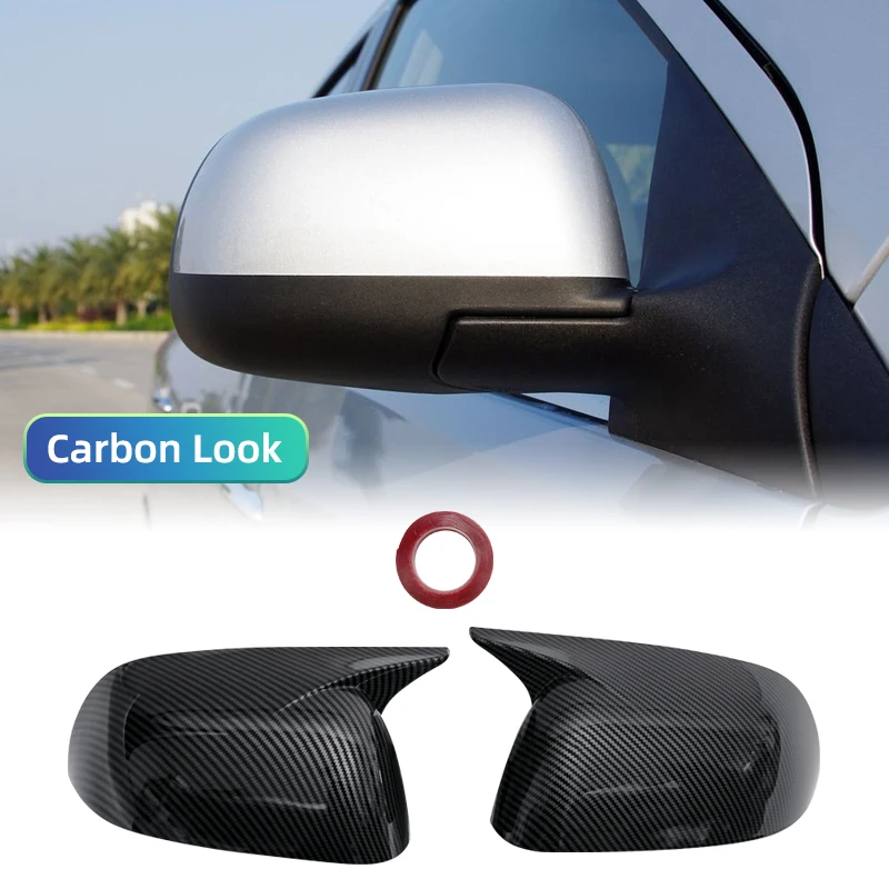 2PCS Carbon Fiber Look Rearview Mirror Cover Trim – Fits Nissan Sentra 2016-2019 – Easy Stick-On