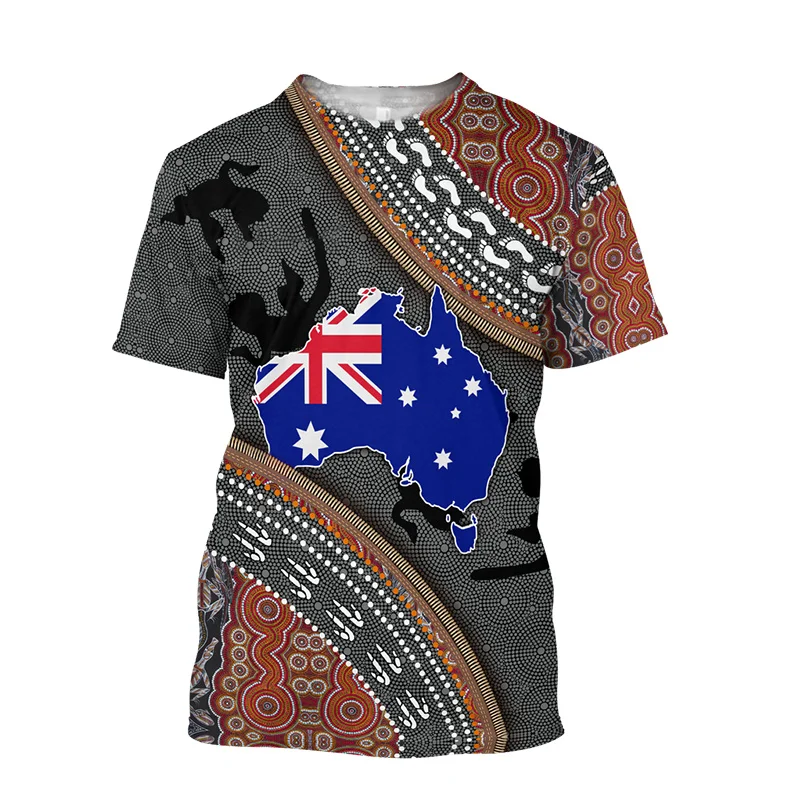 Australian Kangaroo T-Shirt National Emblem T Shirts Graphic 3D Printed Summer Unisex Tops Fashion Tee Casual Man's Clothing