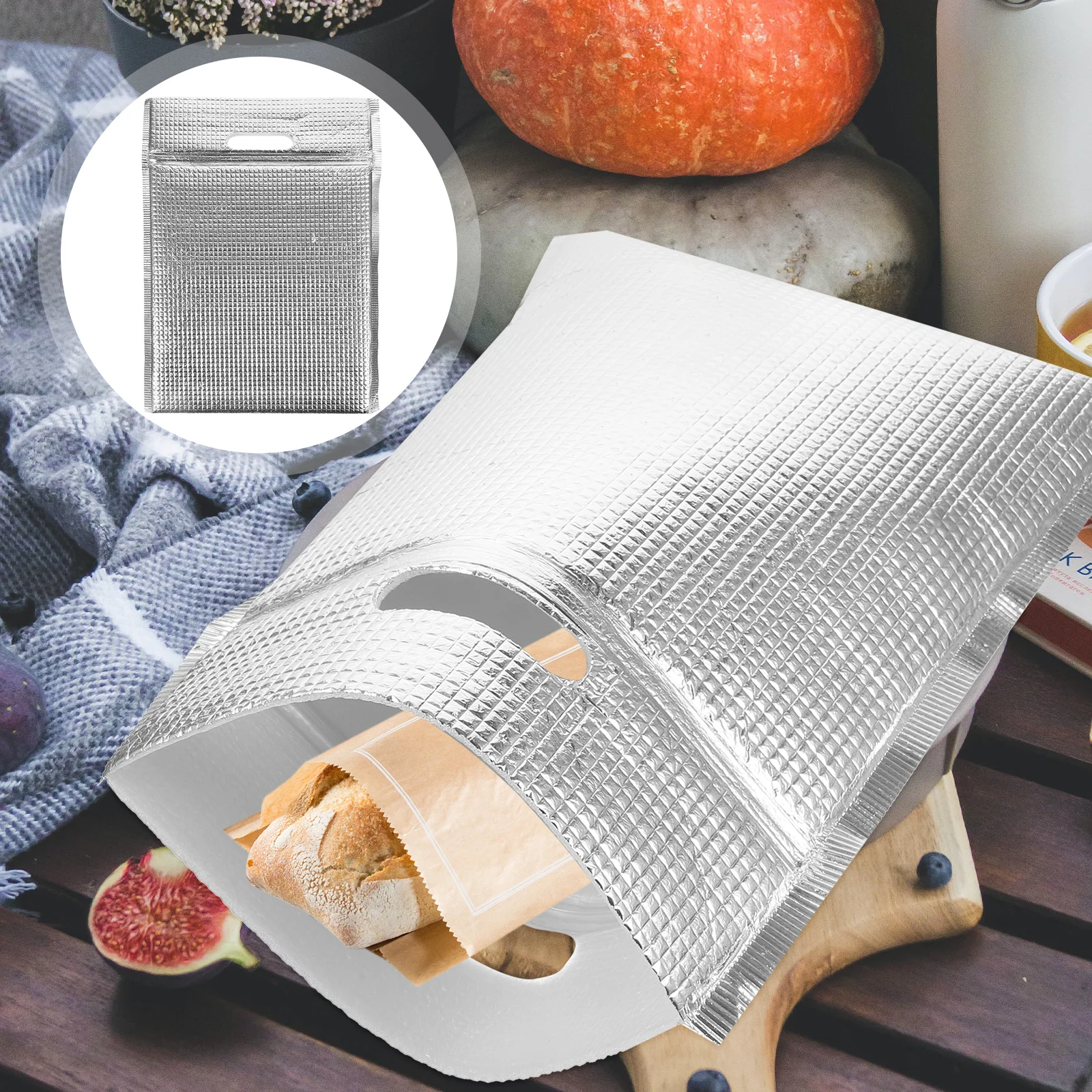 

10pcs Insulated Bags Portable Compact Aluminum Foil Cooling Lunch Bread Shopping Reusable Sandwich Snack Household Cookies Bag