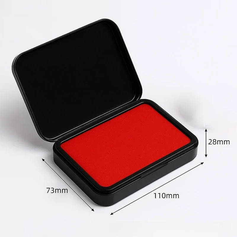 Large Red Oil Based Instant Dry Ink Pad, Fast Drying Refill Stamp Ink Box for Financial Accounting Office Supplies view 5