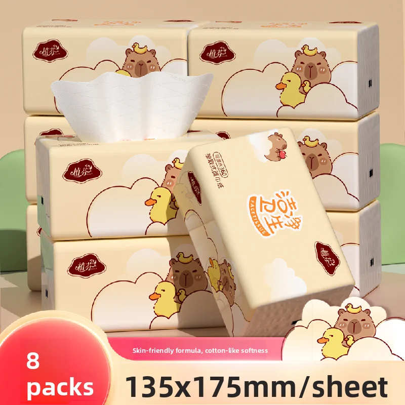 8-24 Packs Of Tissue Paper Soft And Skin Friendly Facial Tissues 360 Sheets 6 Layers 60 Puffs Napkins Household Toilet Paper