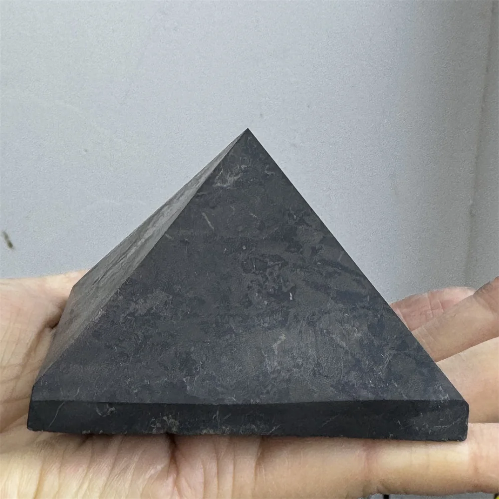 1pc Natural Shungite Crystals Pyramid Tower Healing Reiki Protection Energy Balancing Meditation Root Chakra Purification Stone