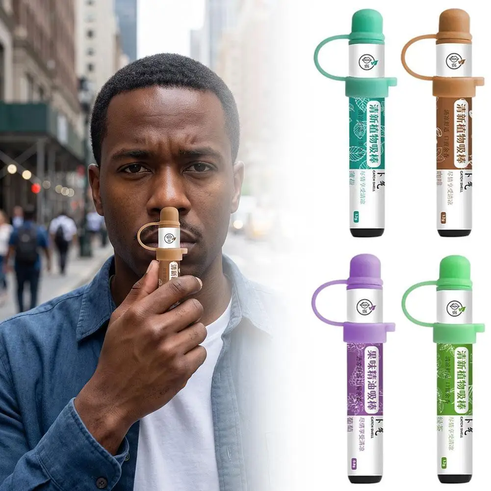 Tragbarer Kräuter-Inhalationsstift 4 Geschmacksrichtungen Menthol Eukalyptus Borneol Frischer Atem Kühlendes Aroma für Arbeit Studium Reisen Alltag – Detail 10