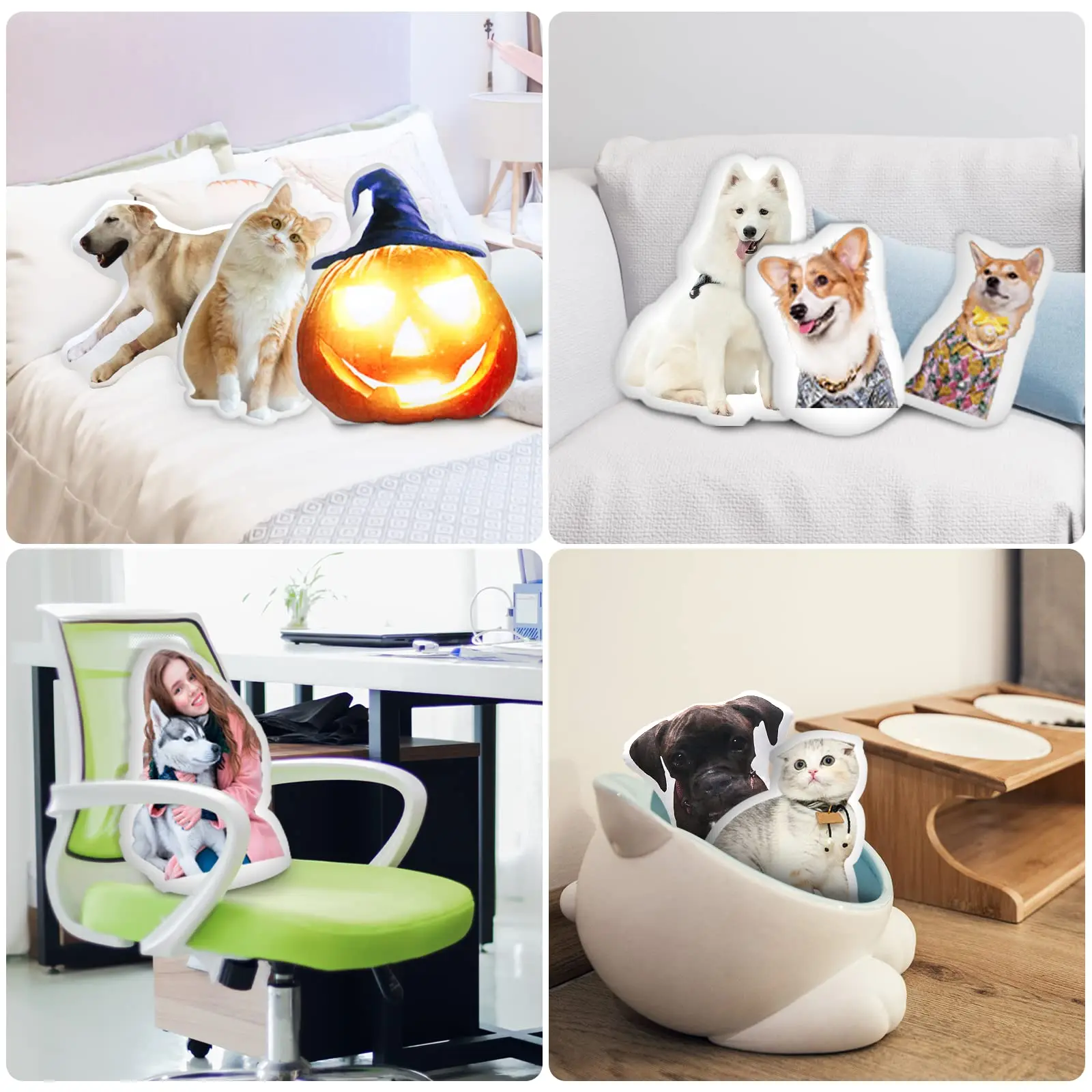 Custom Pet Photo Pillow, Personalized Pillow Shaped Like Your Dog Cat Face, Customized Stuffed Animal Picture Pillows view 5