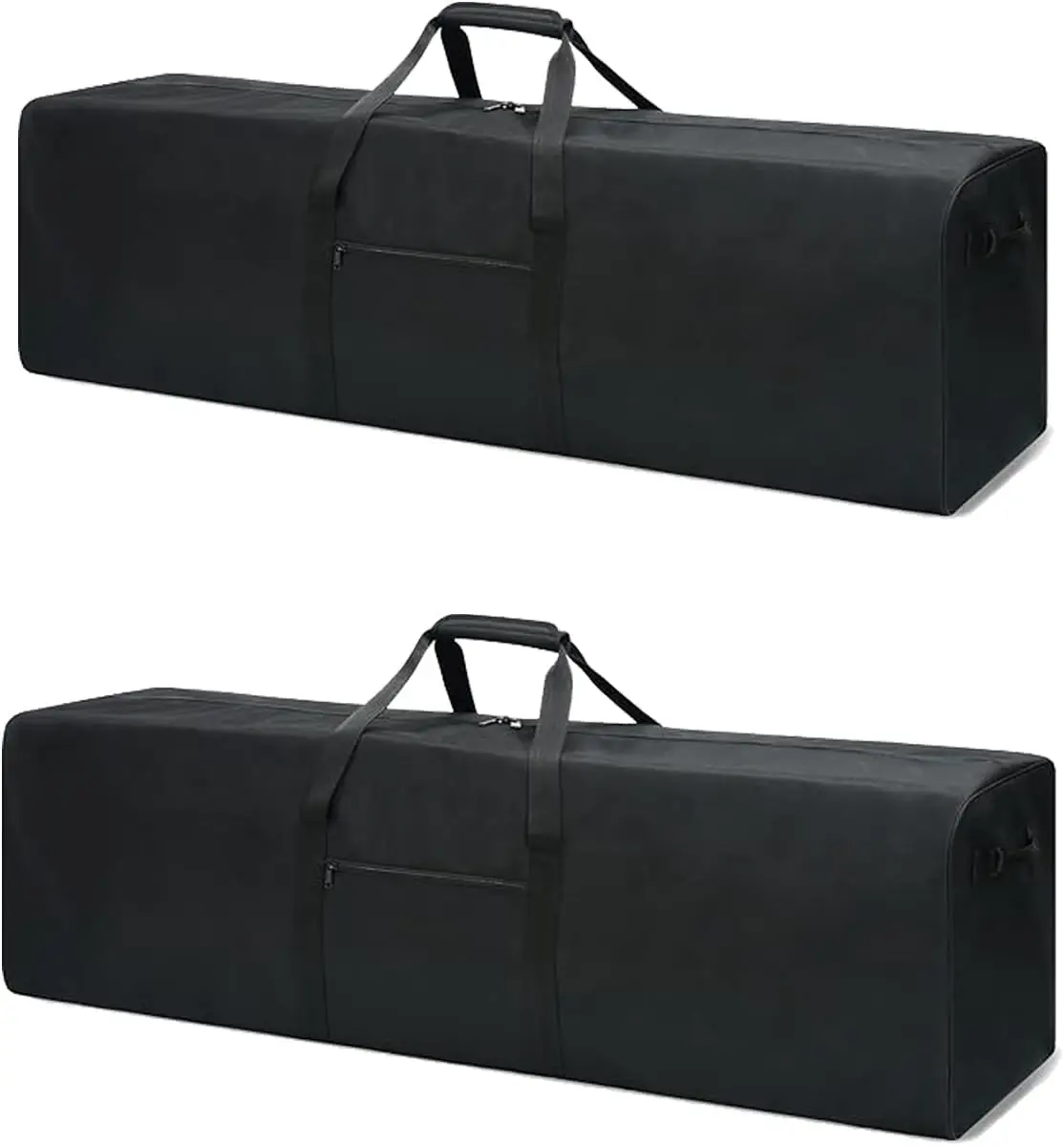 

Большая дорожная сумка-дафл 52 дюйма для путешествий и хранения спортивного инвентаря с запирающимися молниями, длинная сумка-дафл для кемпинга (черная, 2 шт.)