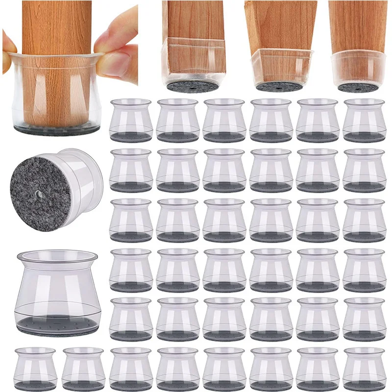 40-Pack Universal Size Non-Slip Furniture Leg Pads Fashionable Modern Design Chair Foot Covers Christmas Home Decorative Foot