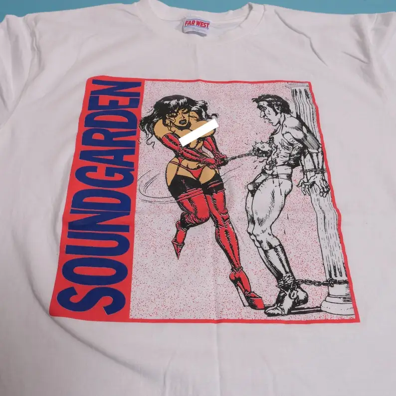 Soundgarden Band Tee Ball And Chain Più Forte Than Love Alternative American Rock n Roll Grunge Sub Pop Camicia Boxy Fit pesante