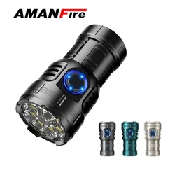 Amanfire F80 Mini Keychain Flashlight Tactical EDC Torch LED Light High Power Portable Camping Lamp