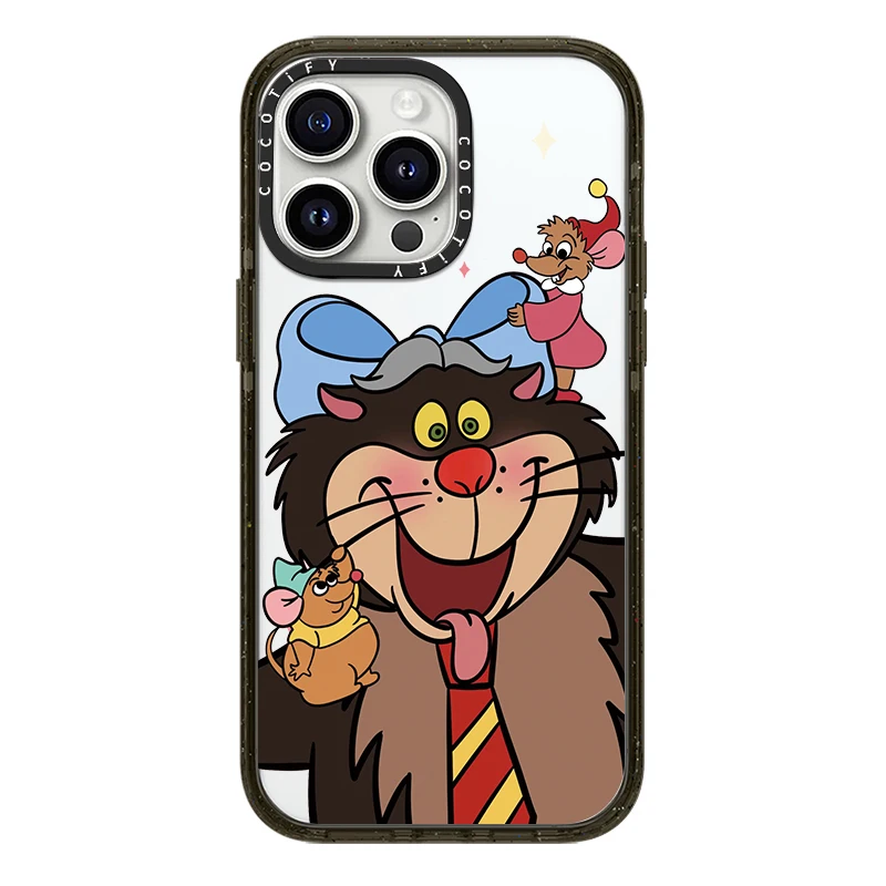 

Disney Happy Lucifer Cat Phone Case for iPhone 12 13 14 15 16 Pro Max Plus 16pro 15pro 14pro Friend Mouse Acrylic Cover Funda